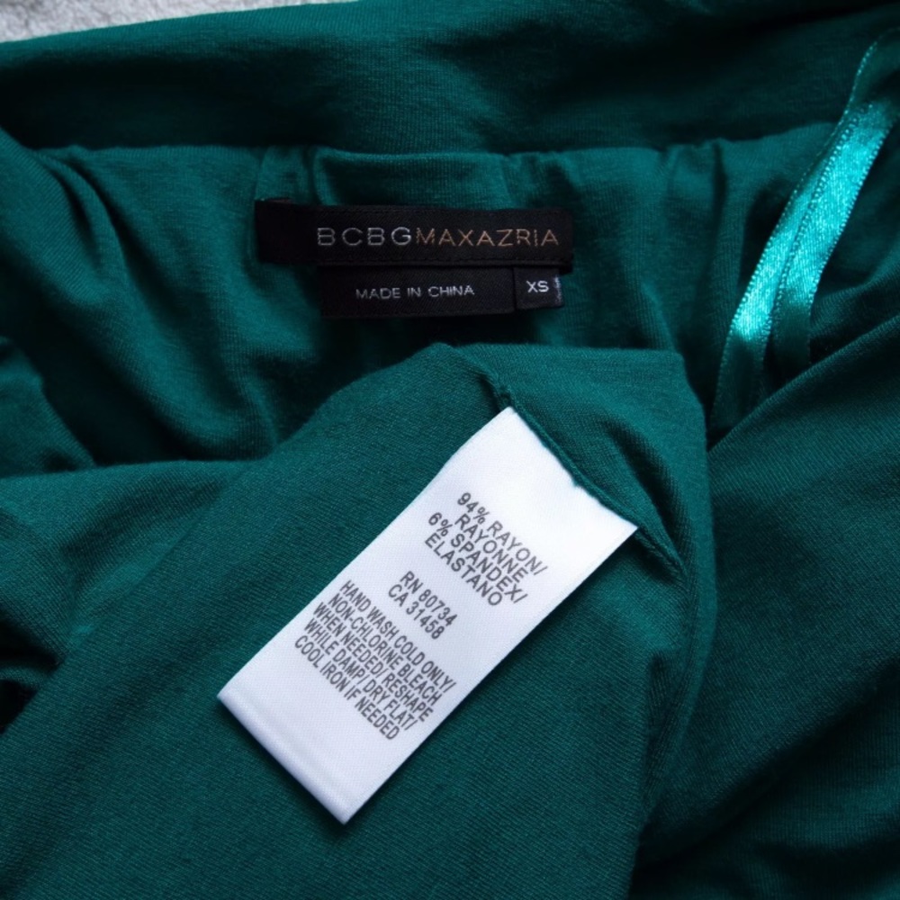 BCBGMAXAZRIA Emerald Strapless Ruched Mini Dress - Picture 4 of 4